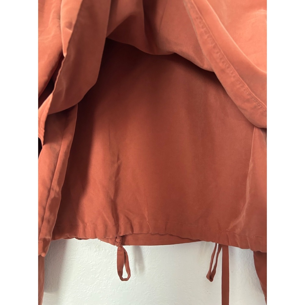Halogen Cropped Utility Jacket Size XL Rust Modal Blend Double Breasted Button - Picture 5 of 10
